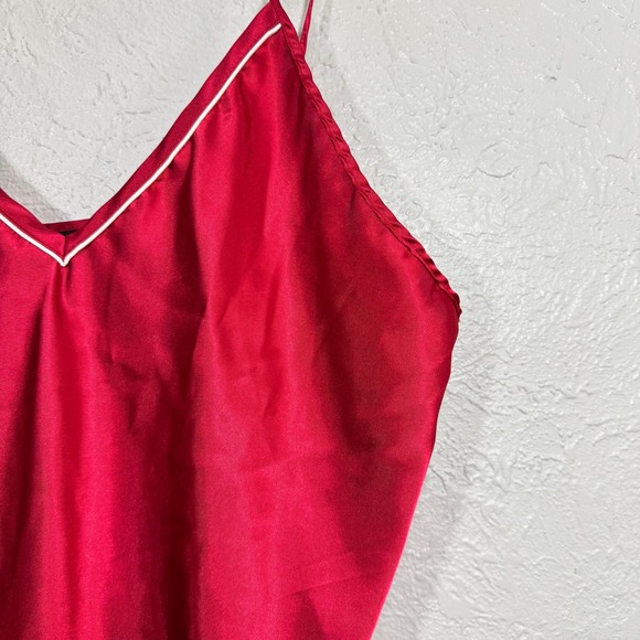 Vtg 90s Anne Stuart Red Satin Chemise 2X Sleepwear‎ Lingerie Intimates Nightgown - Picture 3 of 10